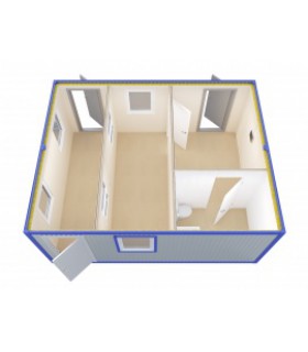 Модульное здание-проходная с комнатой отдыха и санузлом 